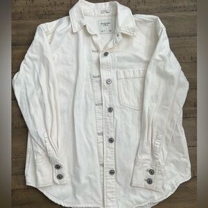 Abercrombie & Fitch White Denim Jacket Size S